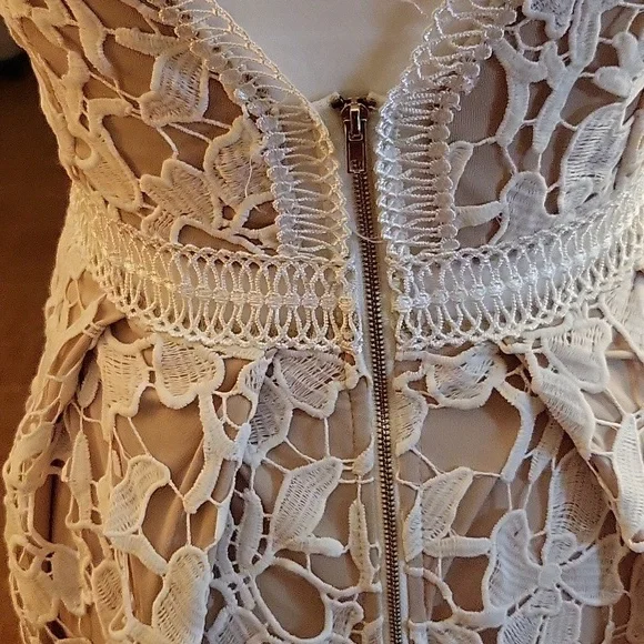 Formal dress beige and tan or off white - Picture 6 of 7